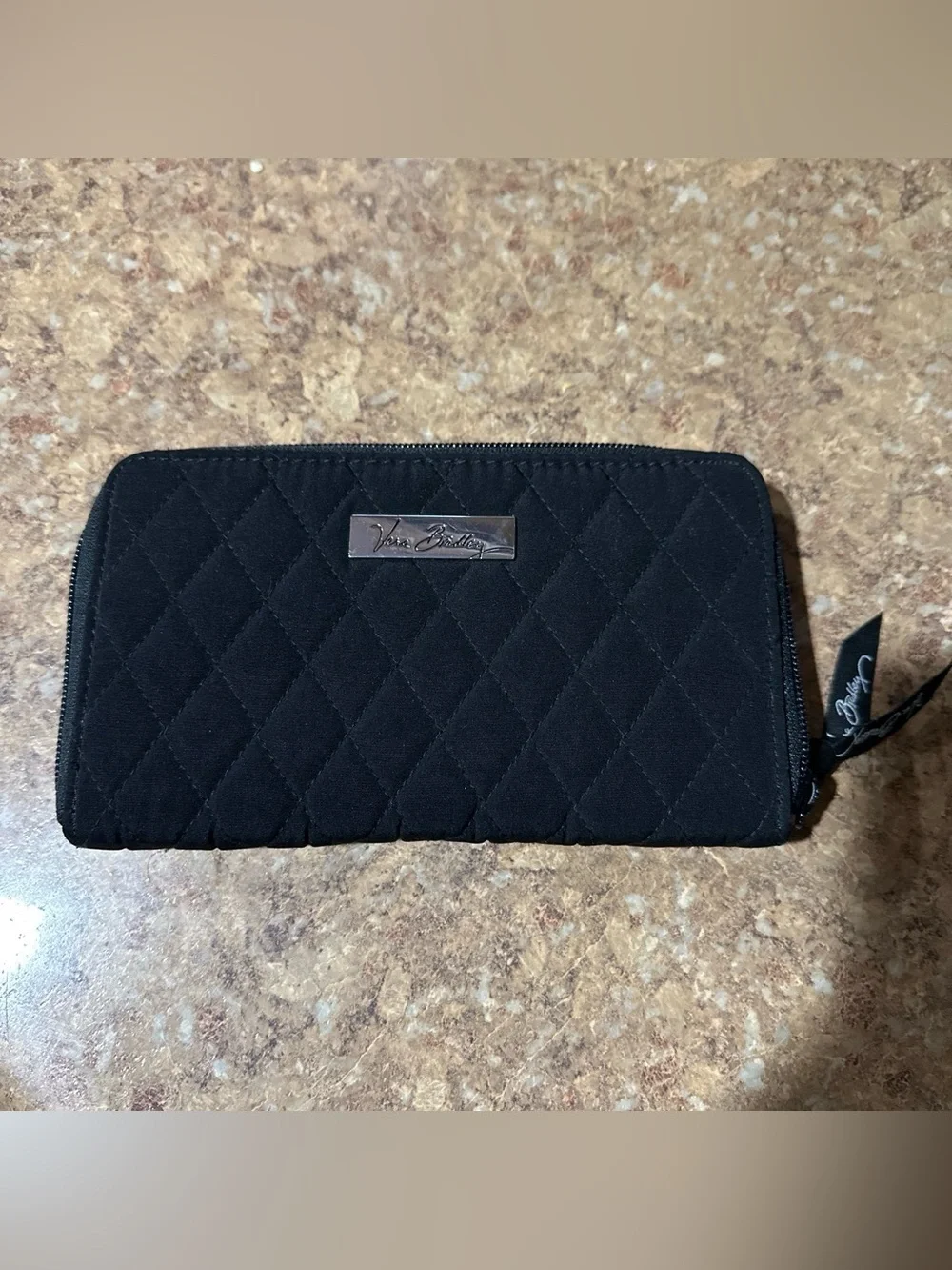 Vera Bradley Quilted Black Women’s Zip Wallet -